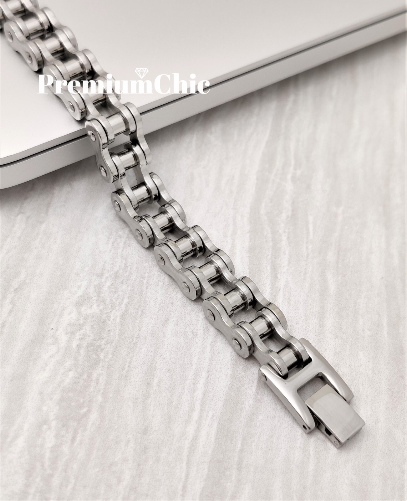SOLID Stainless Steel Motorcycle Bike Chain Design Bracelet Men’s Jewelry 14MM