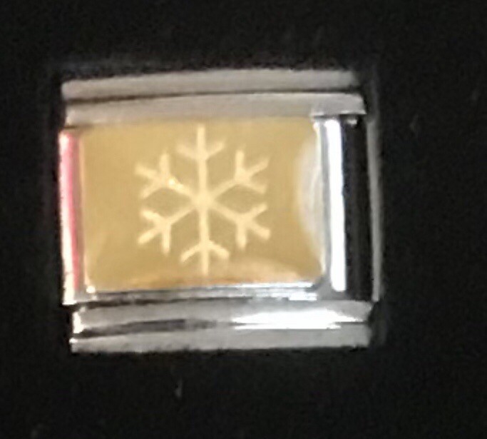Snowflake Italian Charm Enamel Link 9MM K47