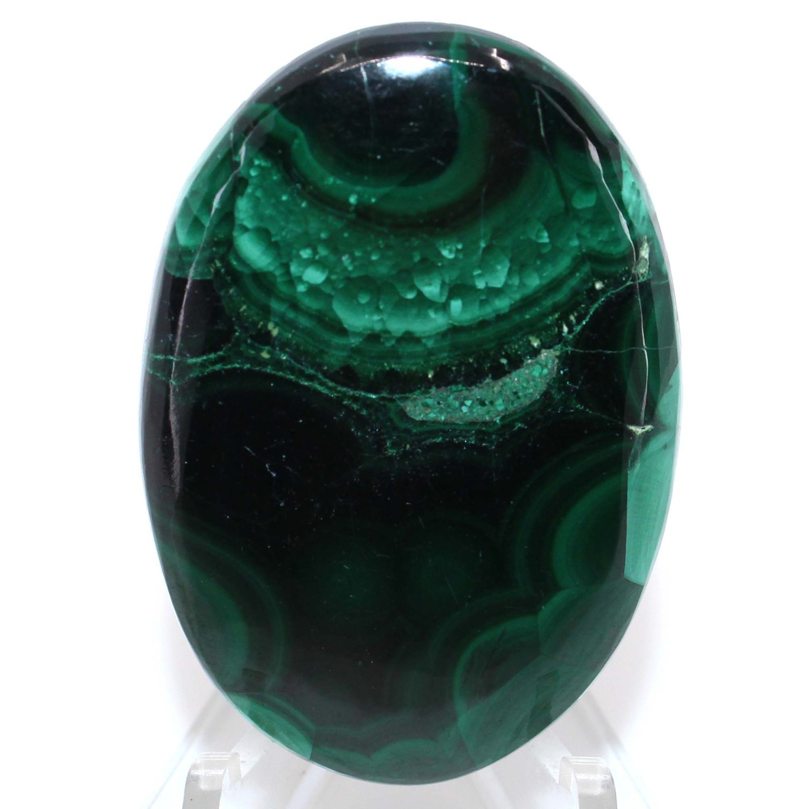 89.60 Cts AAA Natural Malachite Oval Cabochon Loose Gemstone 43x30x5 mm