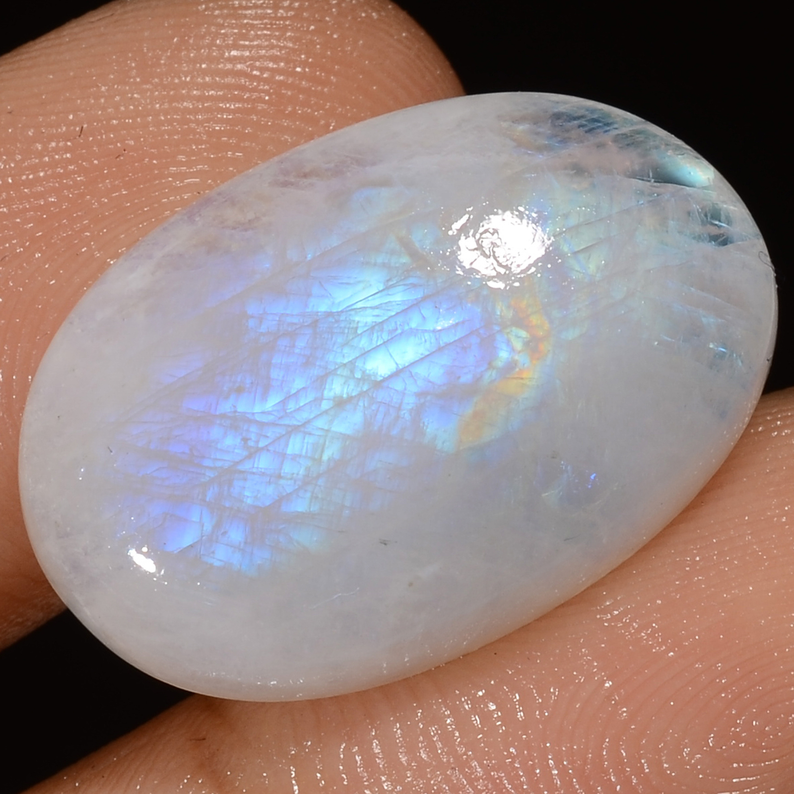 Natural Rainbow Moonstone Pear Shape Cabochon Gemstone 16.5 Ct 23X13X6mm EE46352