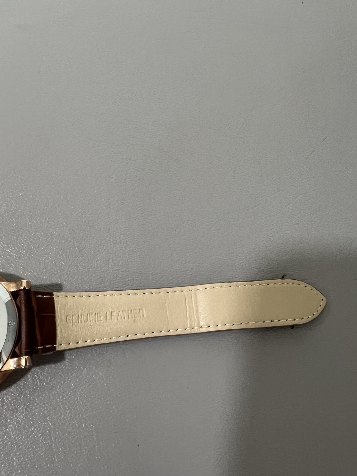 Cartier Mens Automatic Business Casual Watch Brown Leather Strap Rose Gold