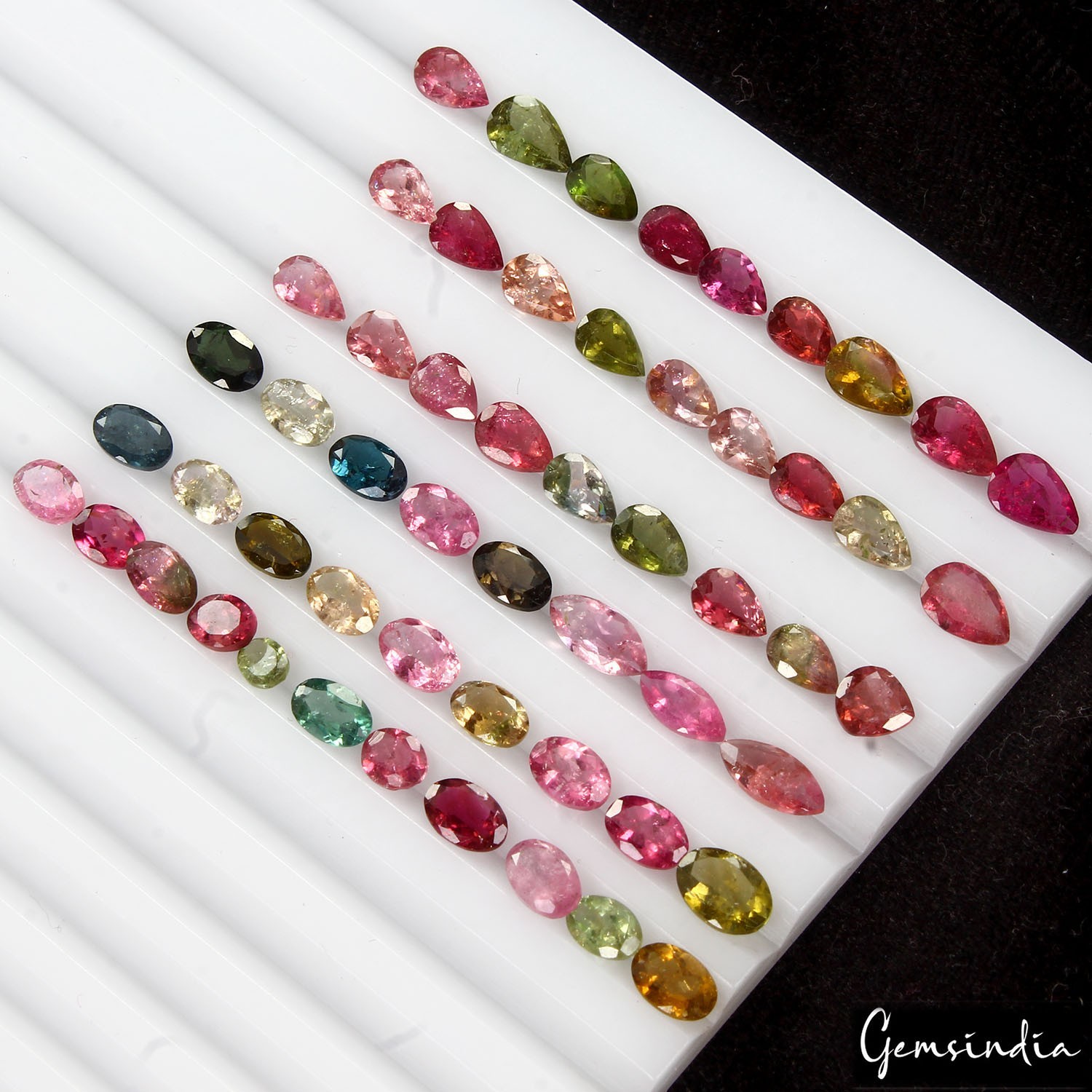 55 Pcs Natural Tourmaline Multi Color 4-7mm Loose Mix Cut Mozambique Gemstones