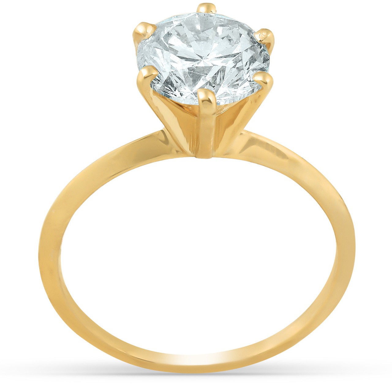 Certified 3Ct Diamond Solitaire 14k Gold Engagement Ring Lab Grown (GH,VS2-SI1)