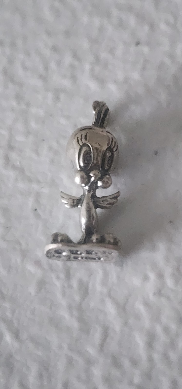 Vintage 3D Tweety Bird 925 Sterling Silver Dangle Pendant Charm Shelf KnickKnack