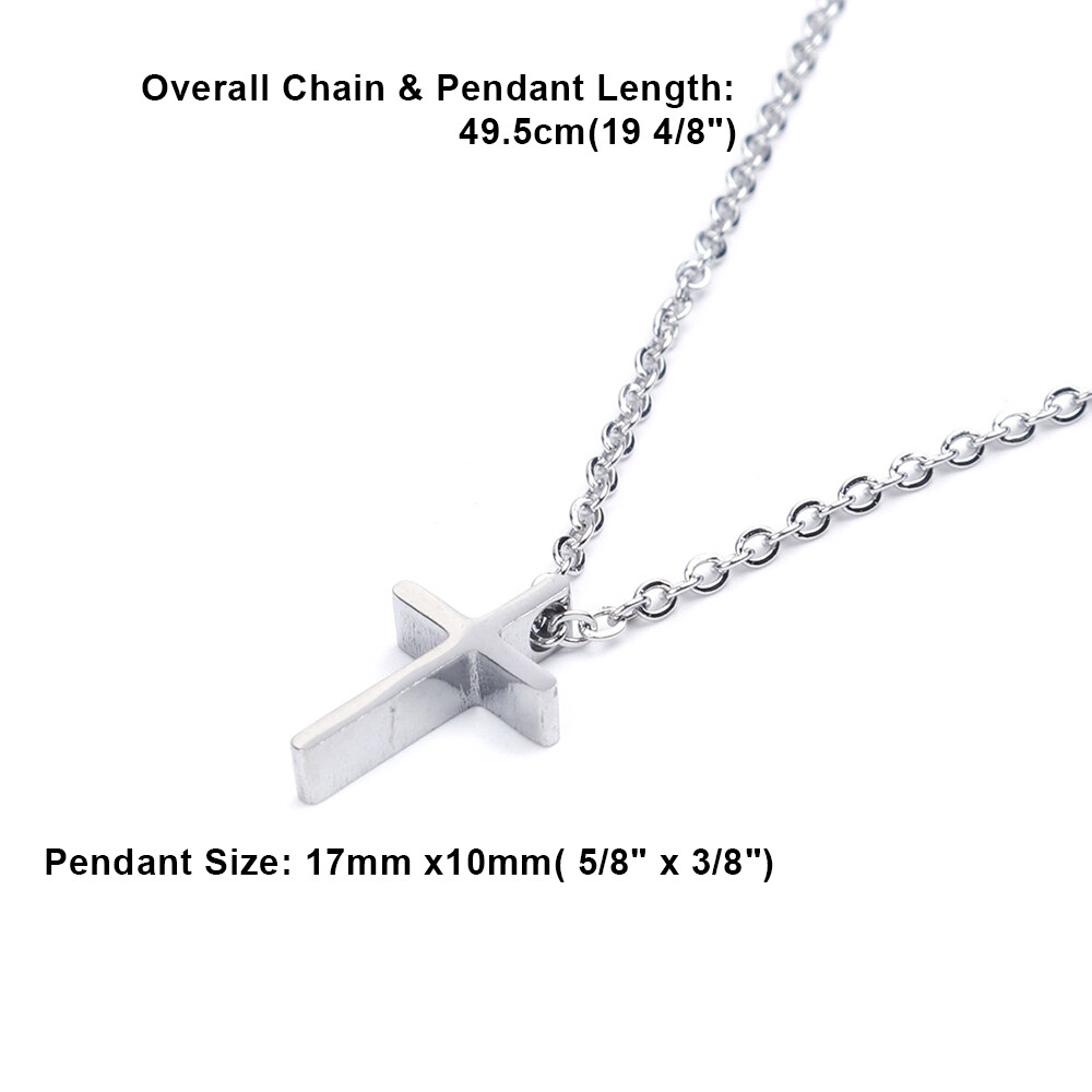 Cross Necklace Stainless Steel Pendant for Kids Small for little girls and boys