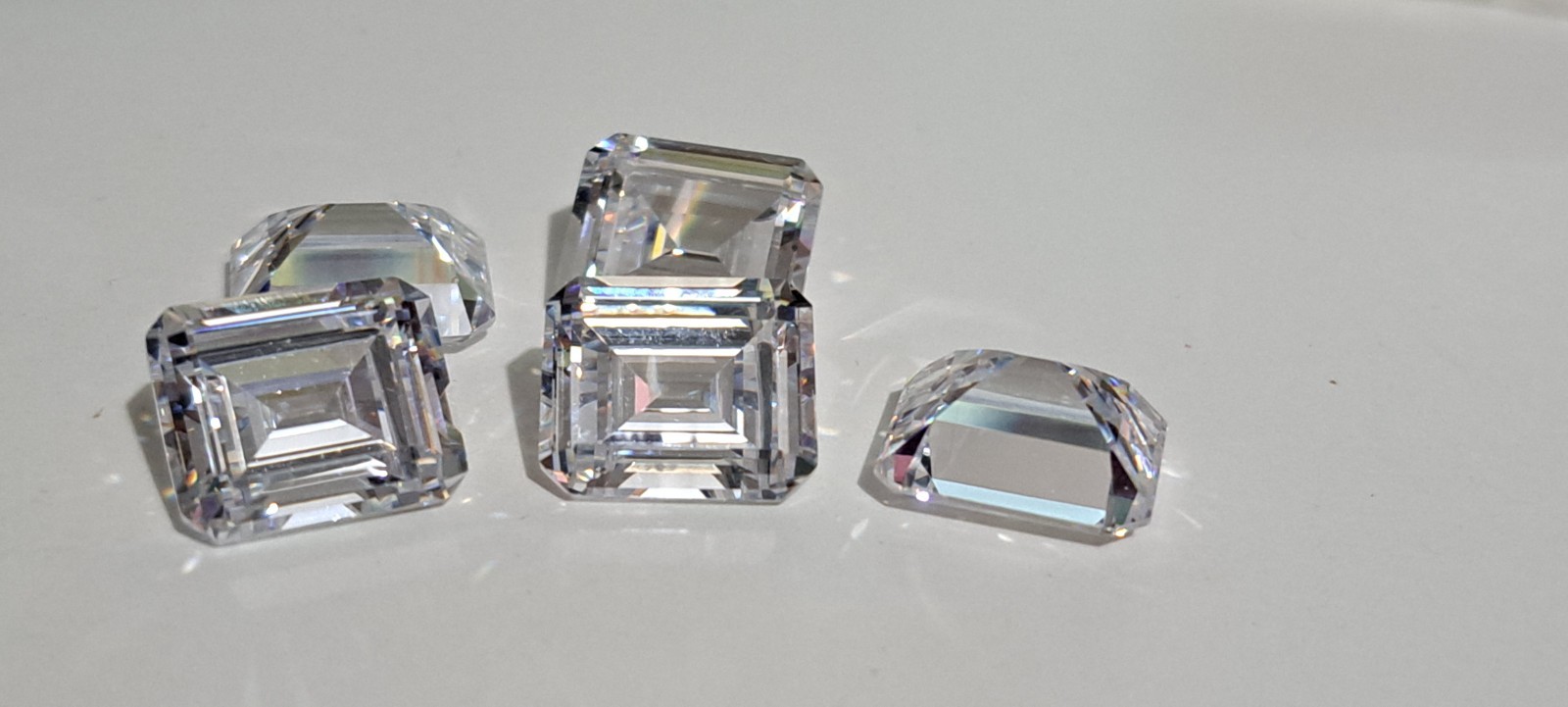 5 Pieces Emerald Cut 12x10mm CZ Cubic Zirconia Loose Stones
