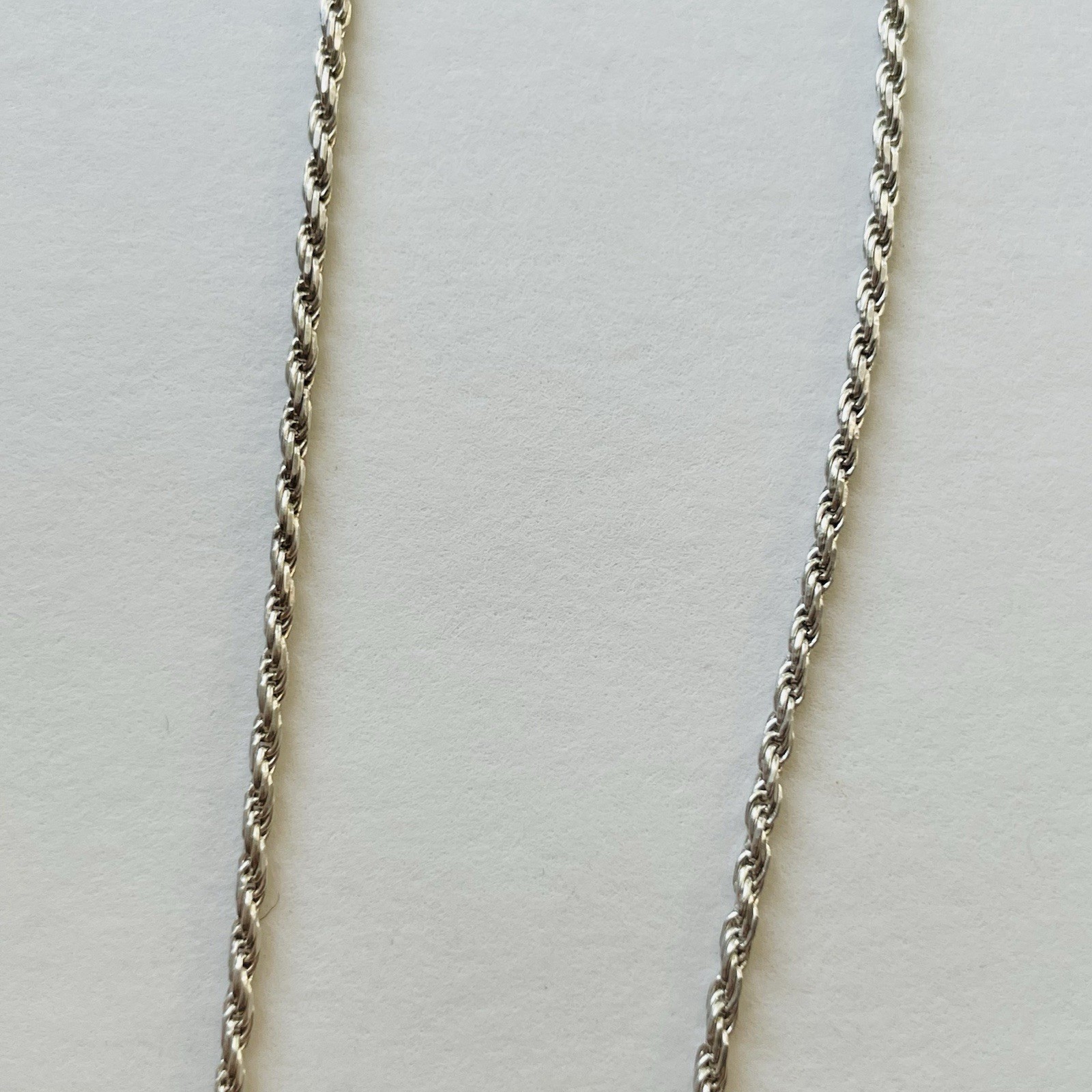Long Vintage Sterling Silver Rope Chain 925 30 Inches Marked KC 925