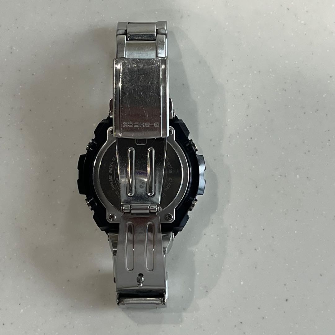 CASIO G-SHOCK GST-W110D-2AJF Silver Blue Radio Solar Watch Rare Color Used Japan