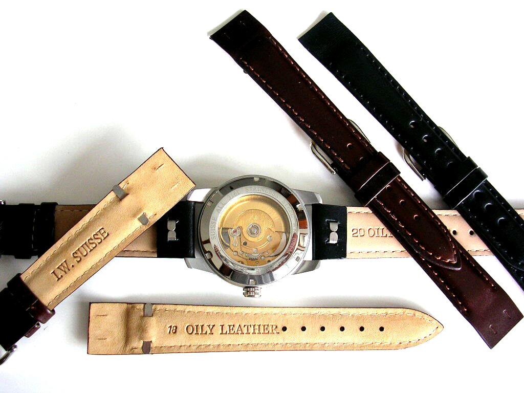 18mm Brown Open End Military strap watchband Wire Lug IW SUISSE 8 10 12 14 16 20