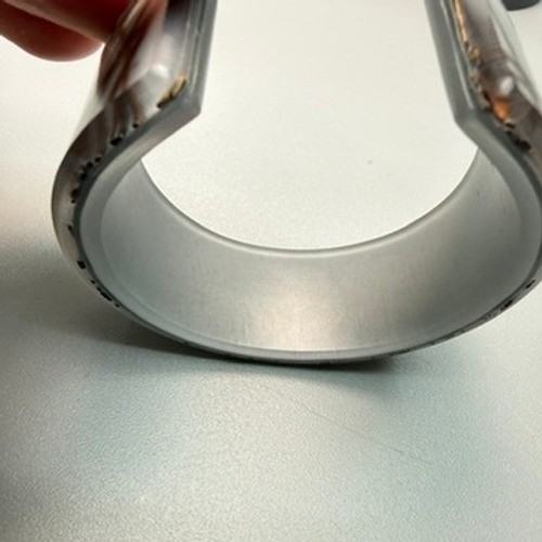 Chunky Lucite Acrylic Dried Grass Inlay Cuff Bracelet 6″ Casual Chic