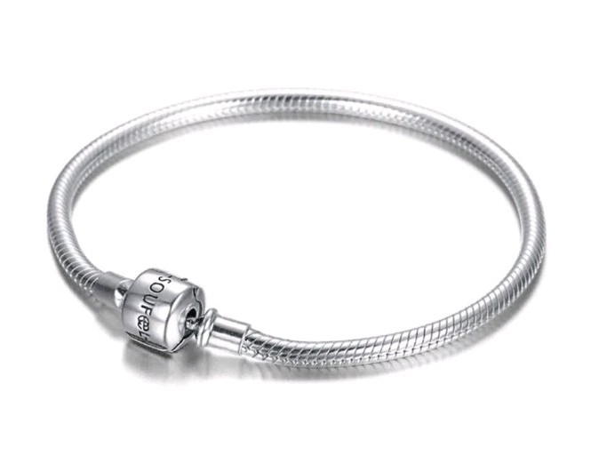 Soufeel 925 Sterling Silver Snake Bracelet Barrel Clasp 7.5 Inch