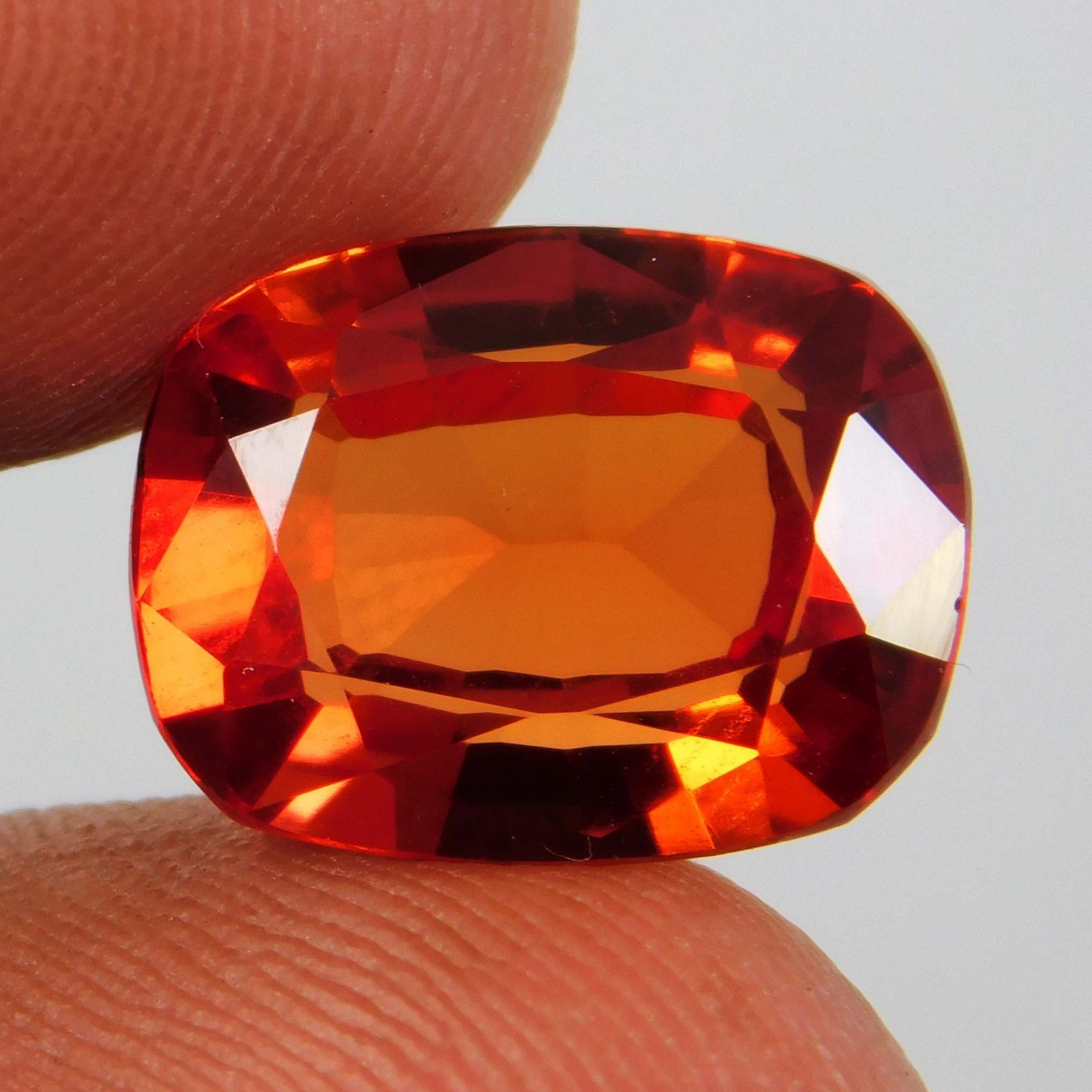 Certified 9.20 Ct Natural Orange Spinel Cushion Cut Untreated Loose Gemstone