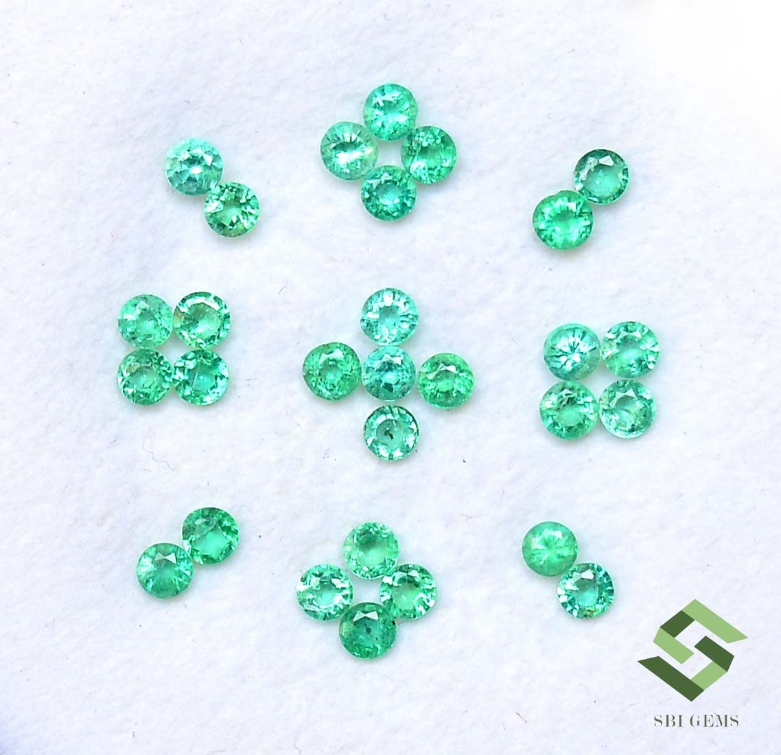 2.50 mm Natural Emerald Round Cut Lot 16 Pcs 1.01 CTS Zambian Loose Gemstones