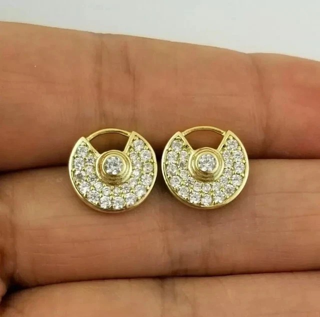 Women’s Stud Earring 0.70Ct Round Cut Lab Created Diamond 14K Yellow Gold Plated