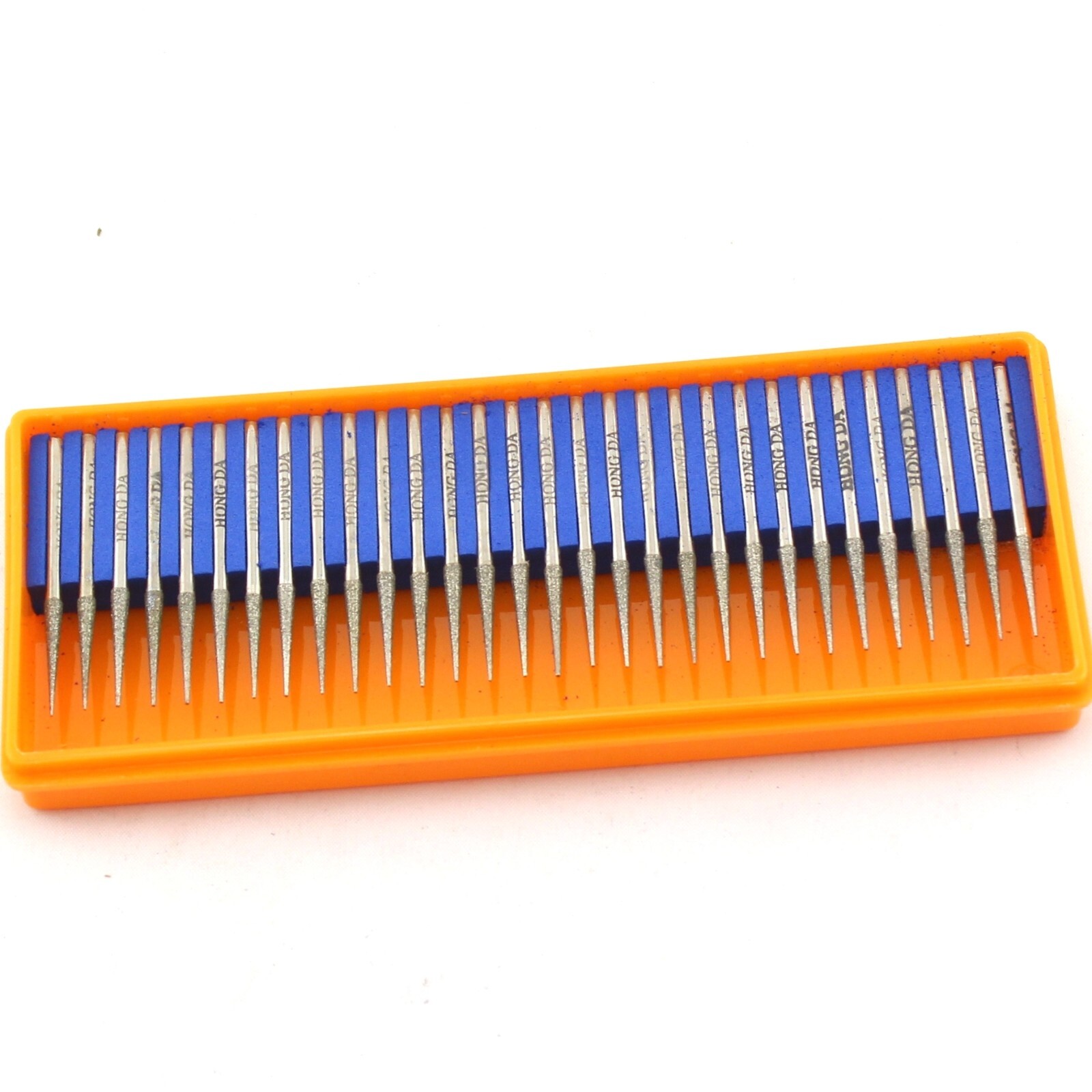 30Pcs Diamond Carving Burrs 2.35mm Conical Grinding Bit for Gem Stone Glass