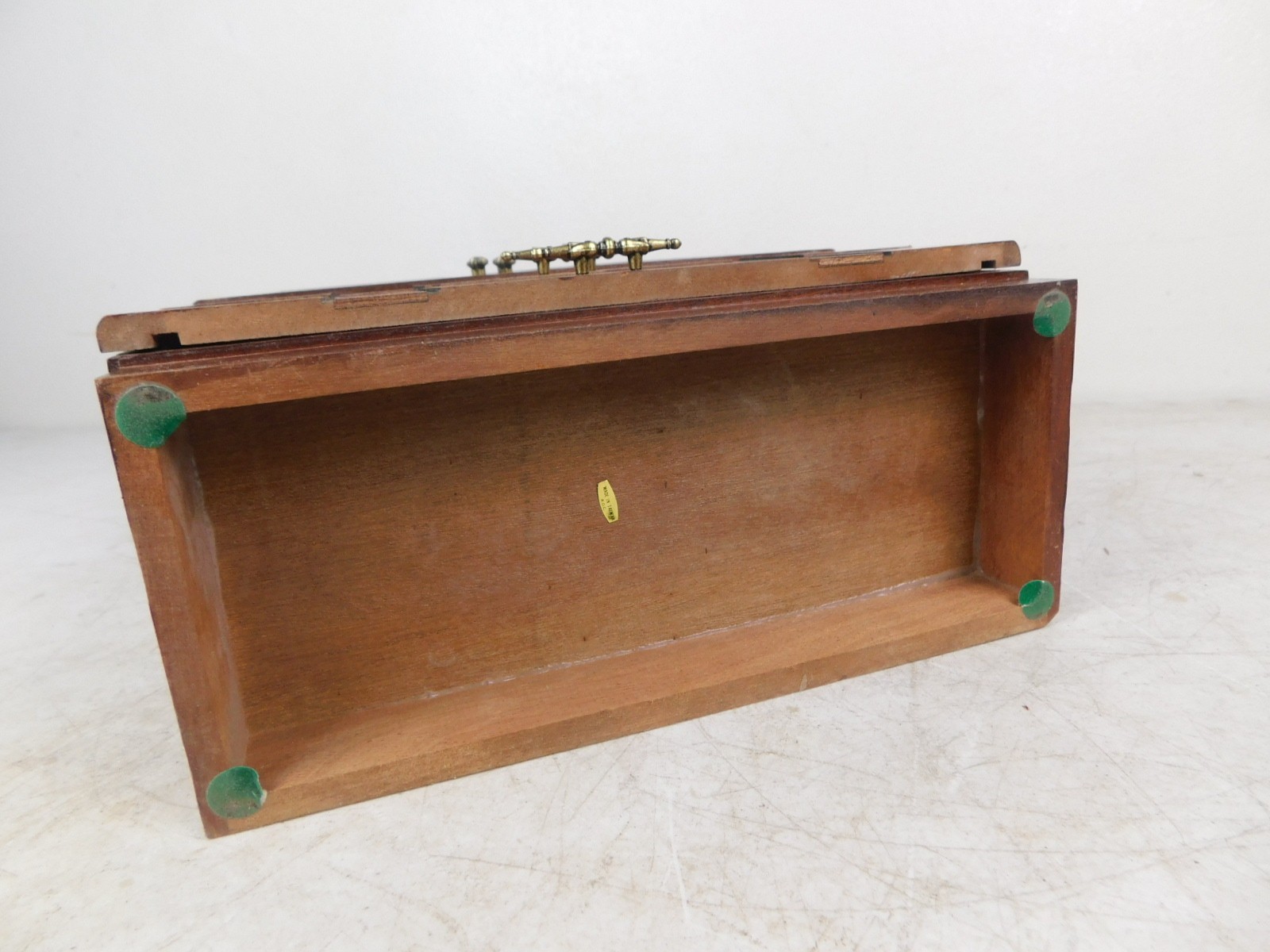 Cute Burl Wood Regency Small Desk Jewelry Cabinet Display Storage Box Table Top