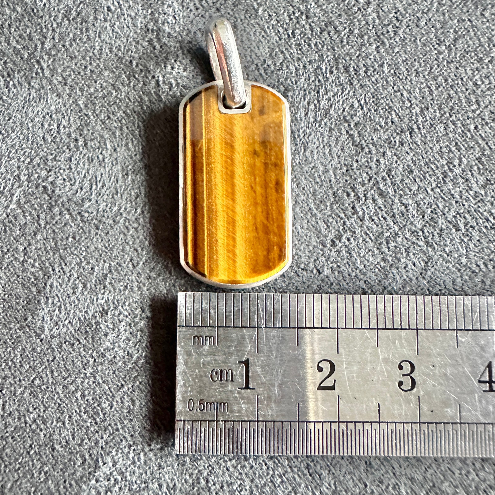 David Yurman Chevron Dog Tag Pendant w/ Tiger’s Eye – 27mm – FREE SHIPPING