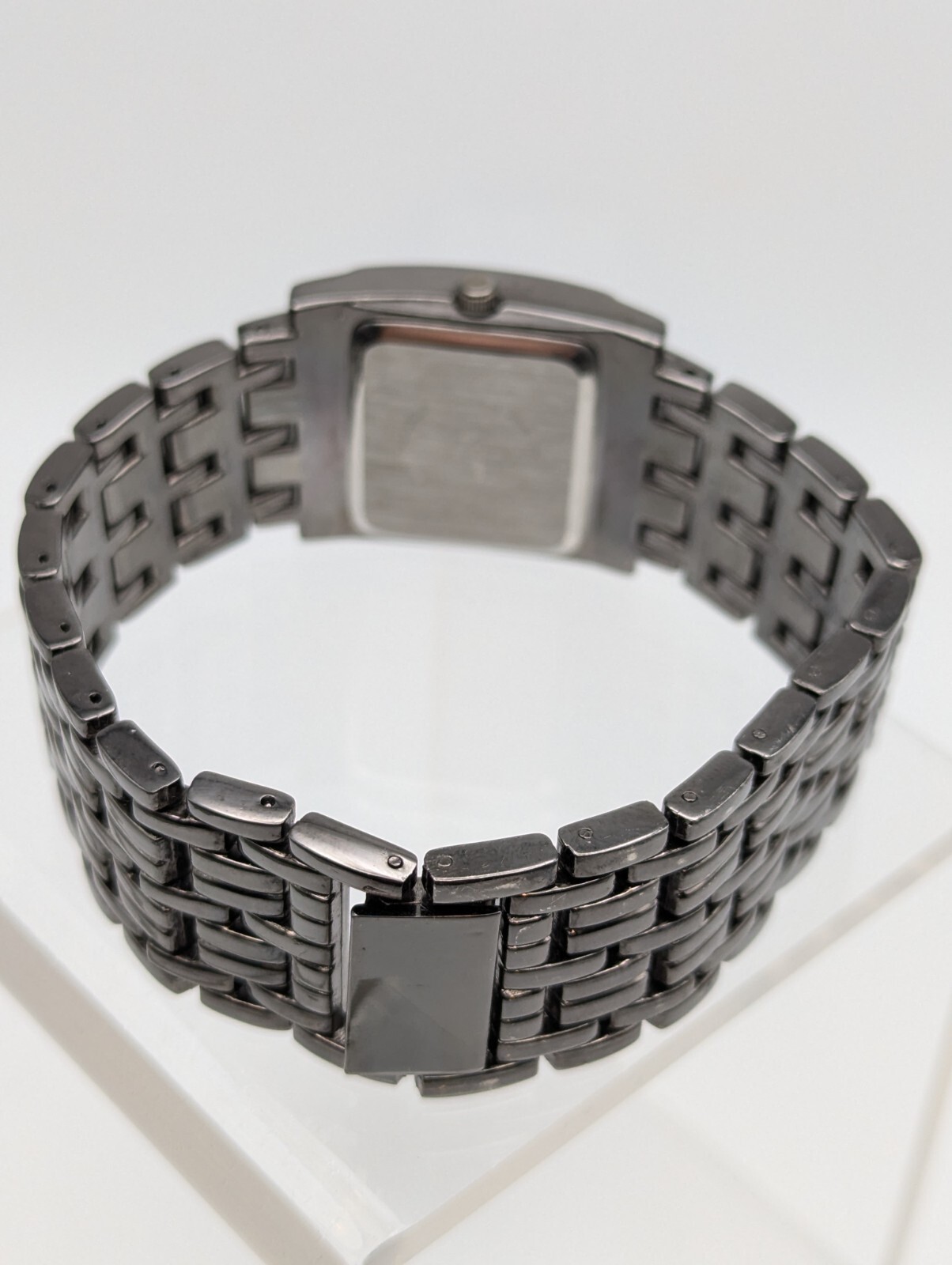 Lane Bryant Ladies Bracelet Watch Wide Band Gray Tone 7 3/4″ New Battery VGC