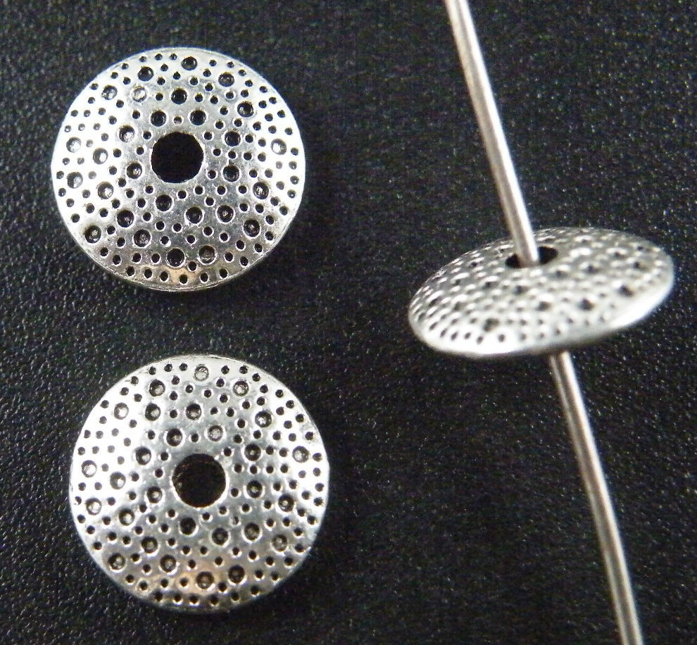 100pcs Tibetan Silver 2sides Flat Bicone Spacers 10x3mm ZN46352