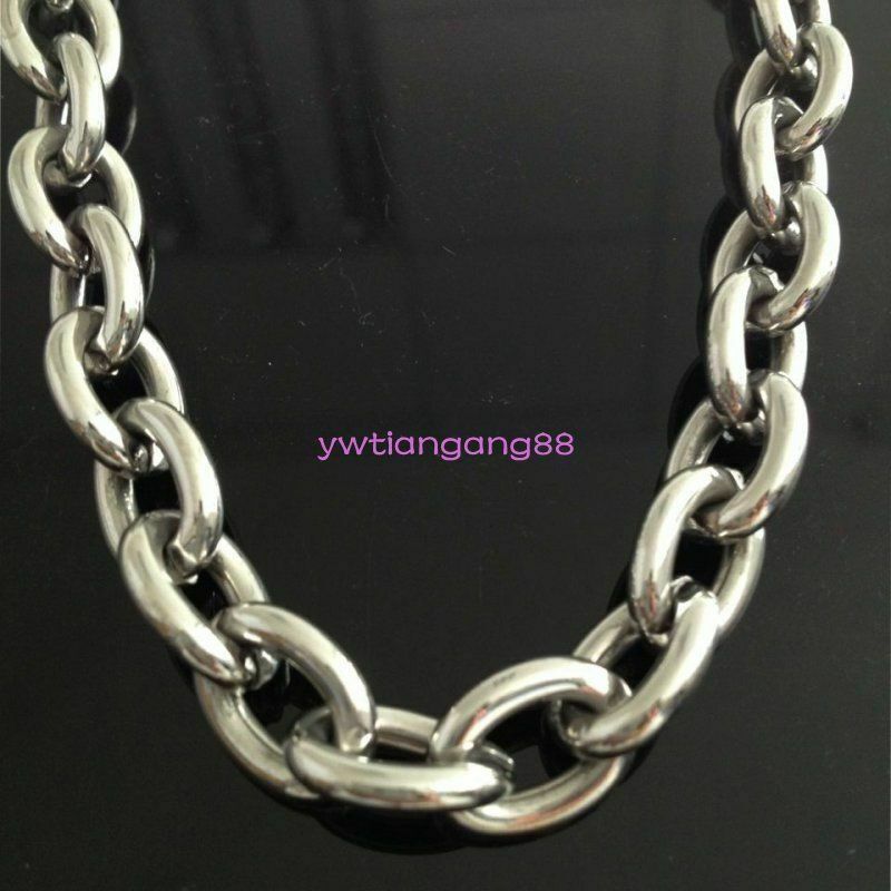 7″-40″ Heavy Huge Men’s 316L Stainless Steel Silver Big O Link Chain Necklace