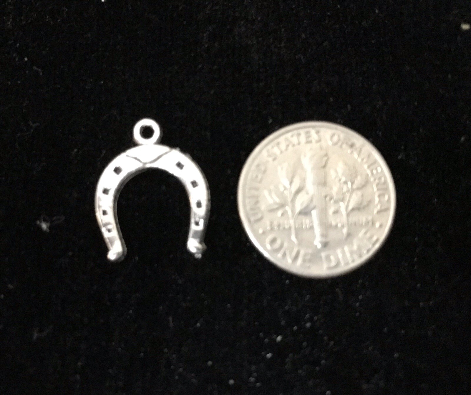 Horse Shoe antique silver charm pendant