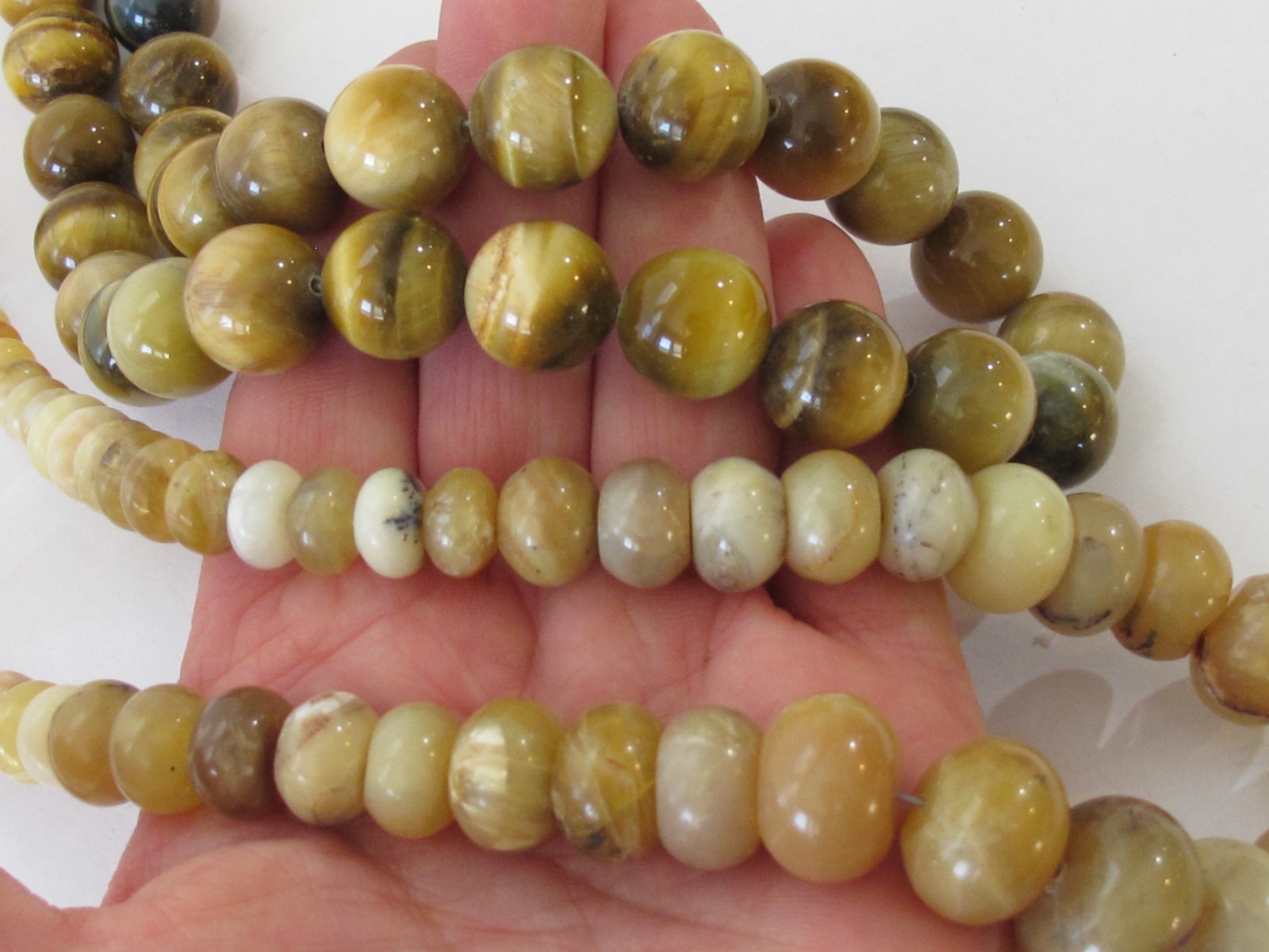LOT DTR Jay King Mine Find Sterling Bead Necklace Jasper Yellow Tiger Eye (4) pc
