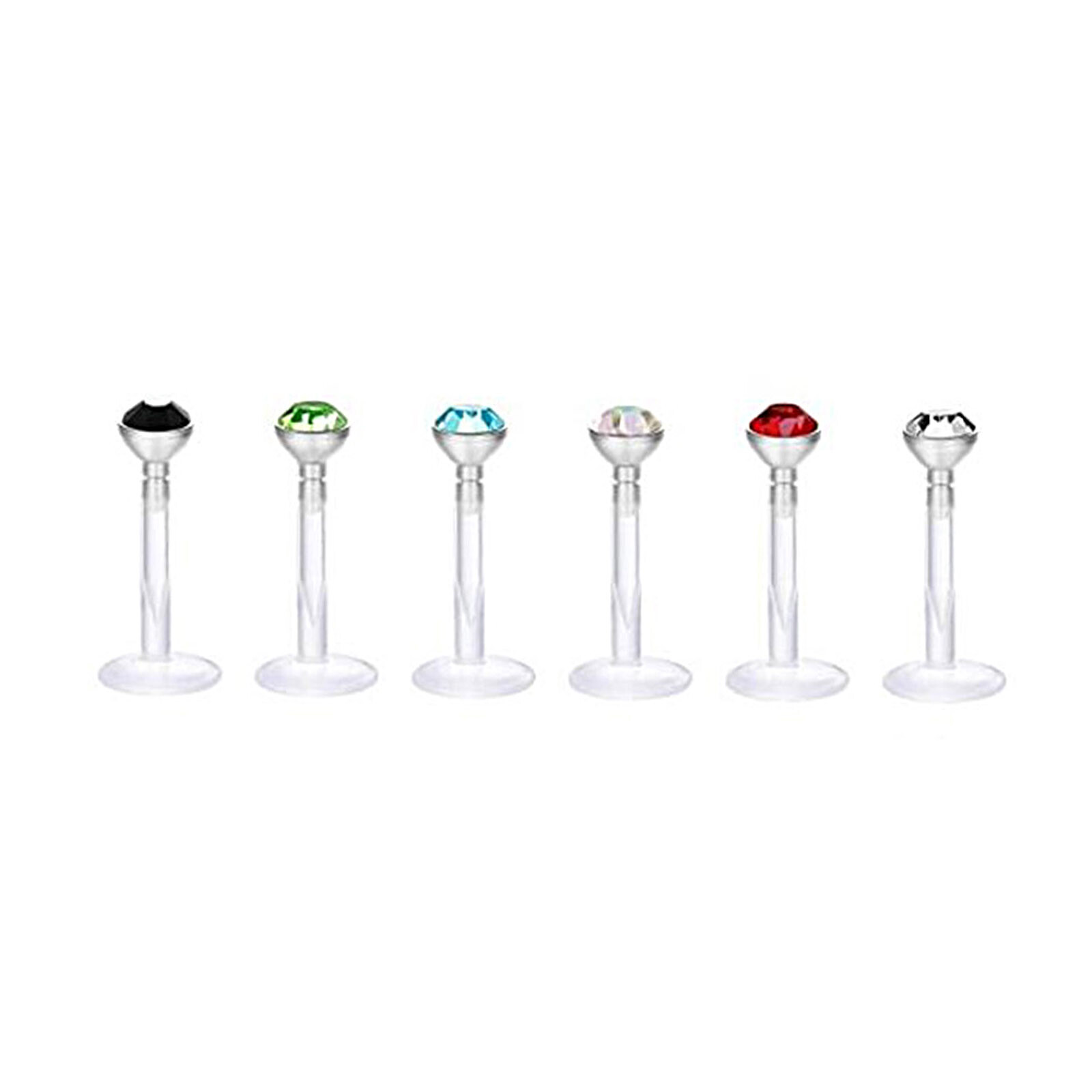 54PCS Clear Piercing Retainer Septum Nose Studs Lip Ear Tongue Rook Daith Rings