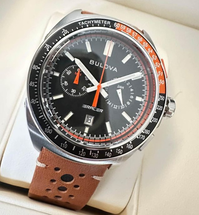 Bulova Racer Black Dial Sapphire Crystal Chronograph Men’s Watch 98B427