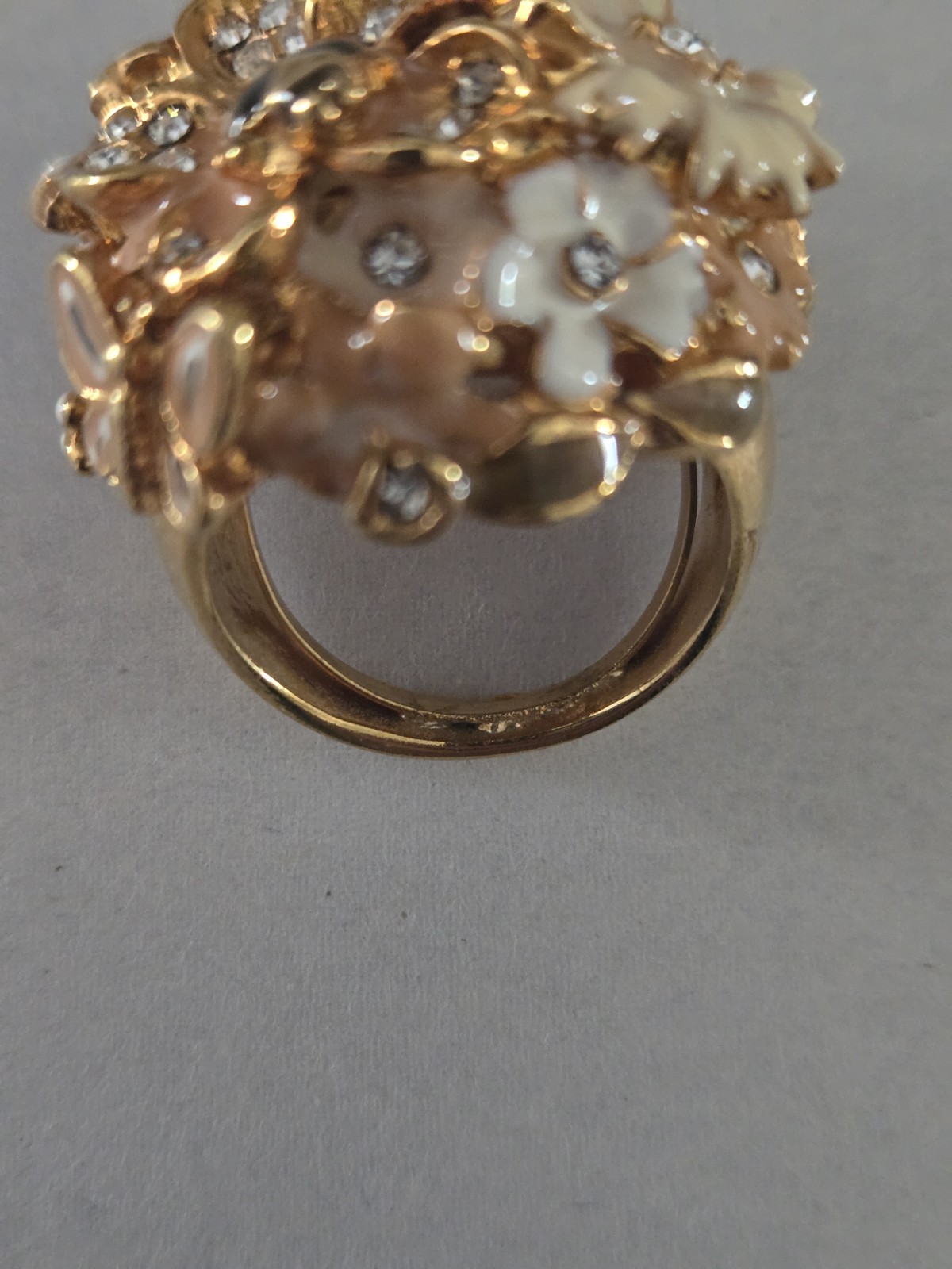 Kenneth Jay Lane Garden Party Floral Cuff Bracelet Ring Set Swarovski Crystal