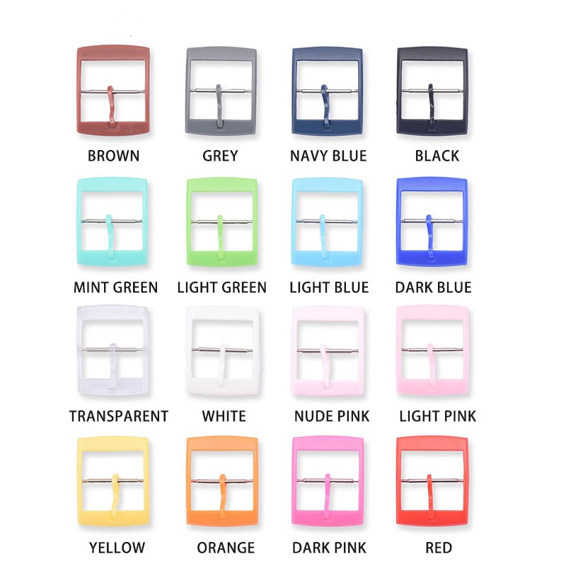 10PCS 16mm 19mm 20mm Colorful Plastic Watch Band Strap Pin Buckle For Swatch