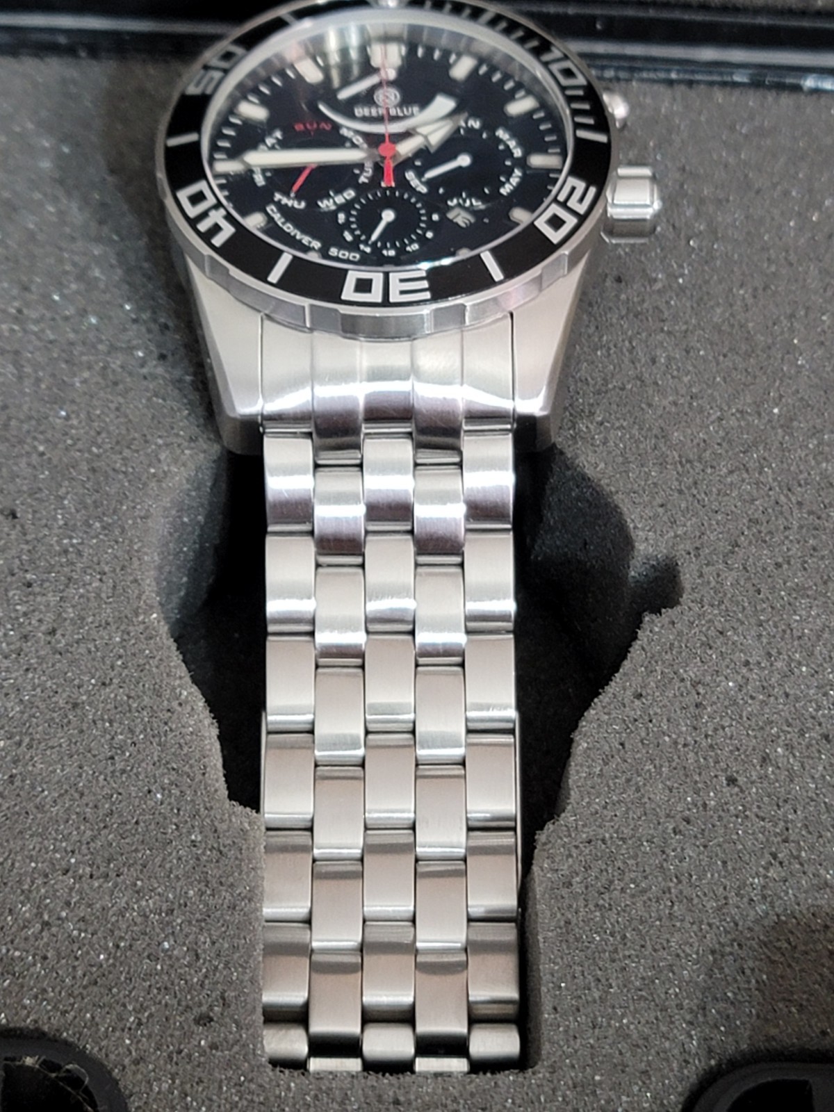 Deep Blue Cal Diver Black Dial 46mm Miyota 9100 Automatic With Sapphire Crystal