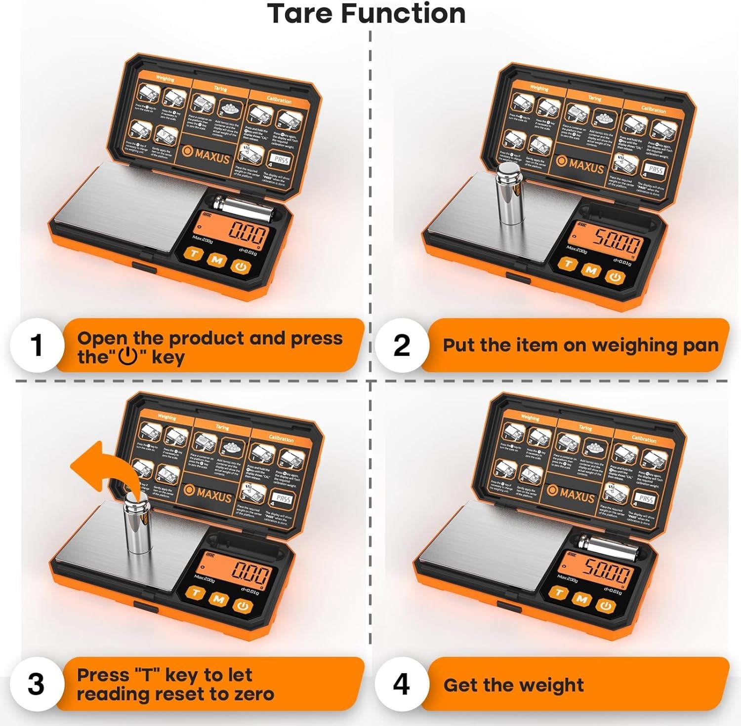 Digital Pocket Scale with Backlit LCD Display and Tare Function for Accuracy