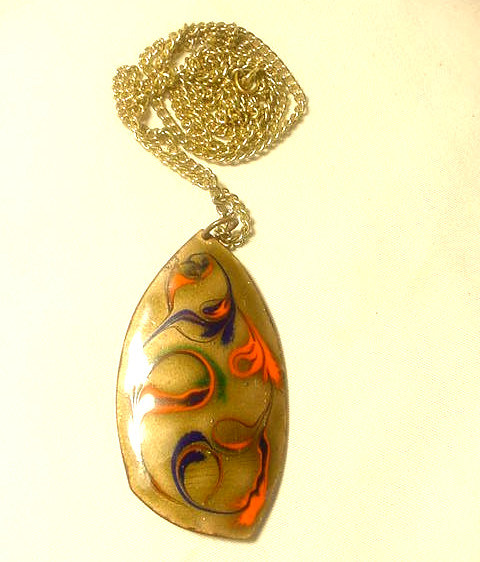 H. Kidd Austria MCM Enamel Pendant Necklace Bird Headed Dakini Dakinis charm 28″