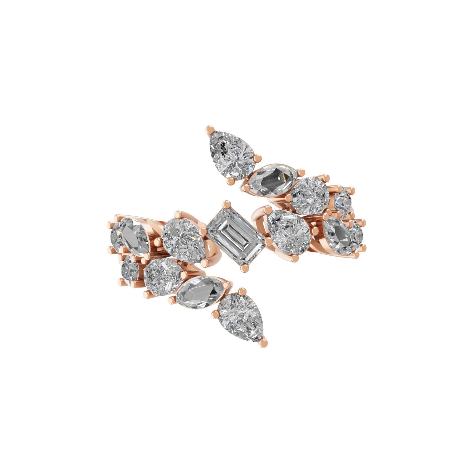 1.83 Ct SI/H Pear Cut Natural Diamond Ring Jewelry Gift 14k White Solid Gold