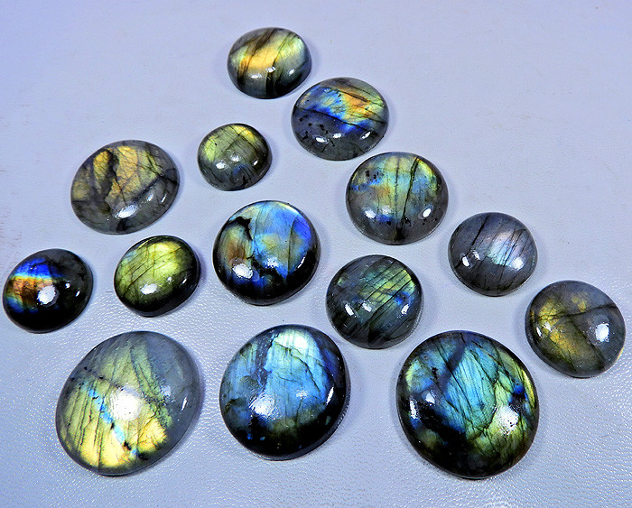 500Cts.Natural Multi Labradorite Multi Flash Wholesale Cabochon Gems 17Pcs. Lot