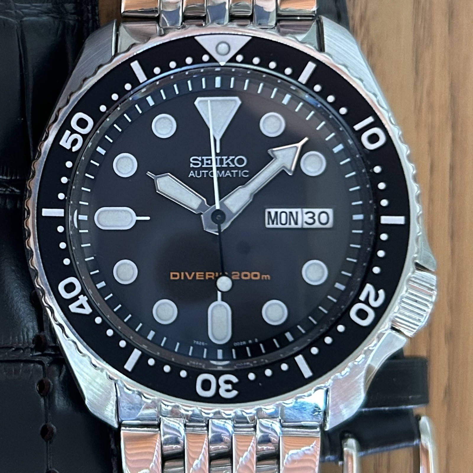 Seiko Diver SKX007 7S26-0020 w/ Steel Beads Of Rice Bracelet + PROOF OF SERVICE