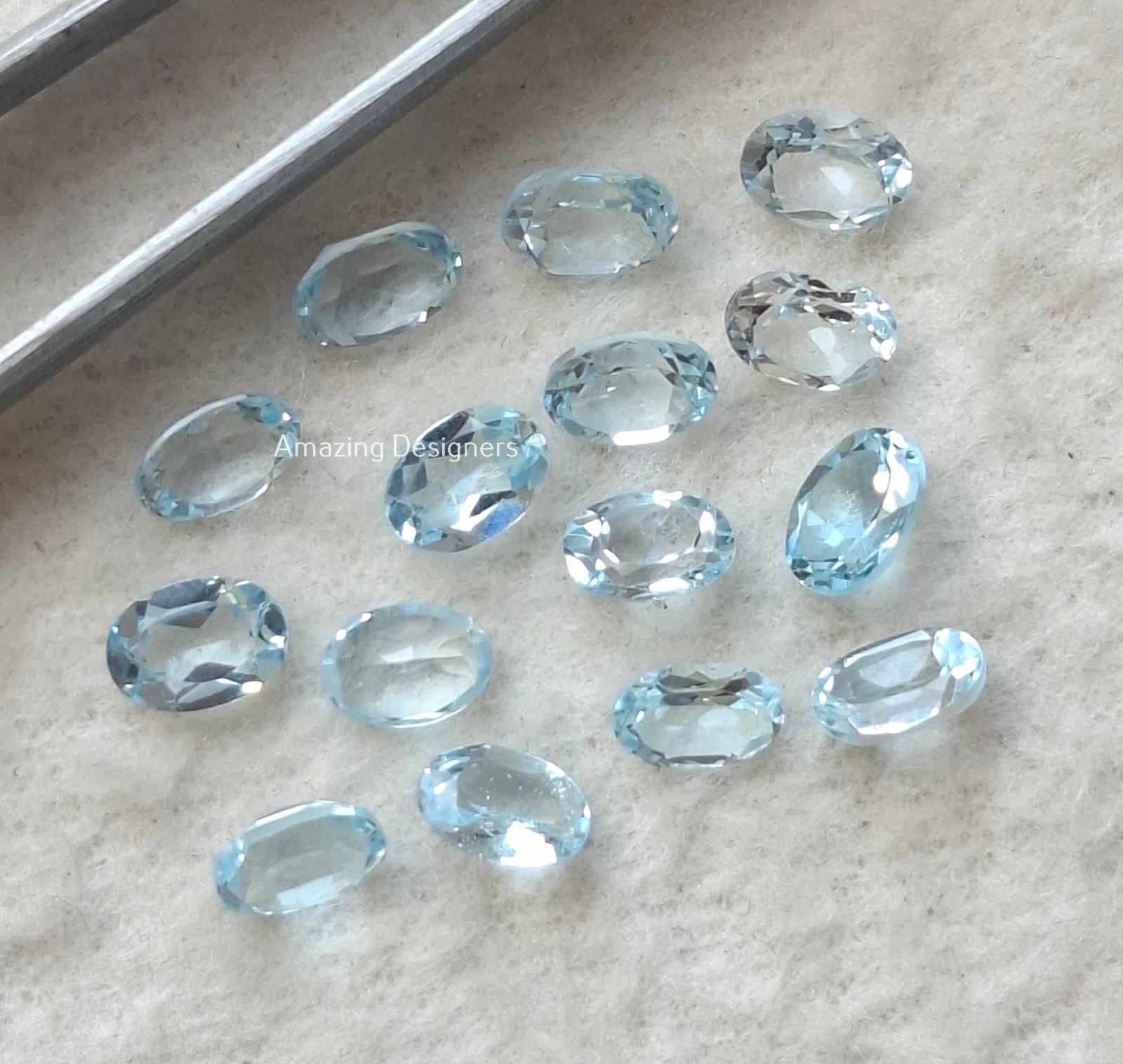 Natural Sky Blue Topaz Oval Faceted Cut 3x5mm to 8x10mm Loose Gemstone