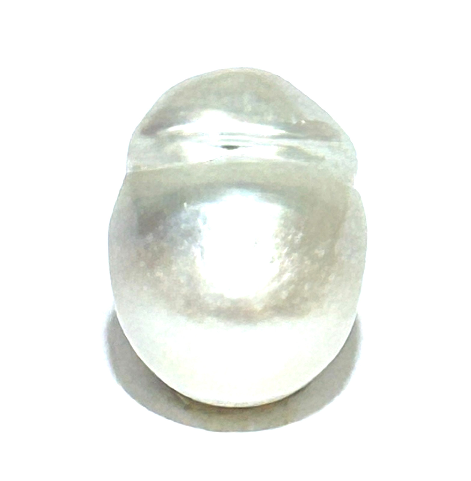 Baroque 11.6 x 15.1mm Natural Silver-White Indonesian South Sea Cultured Pearl