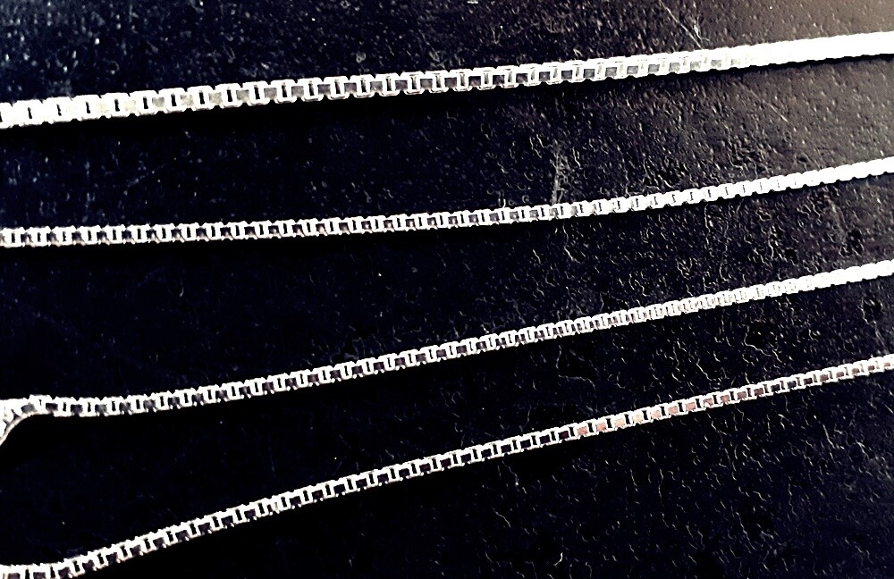 SCHMUCK-STCK VENEZIANER KETTE SILBER 39-45 cm verschiedene Größen 4-Kant S