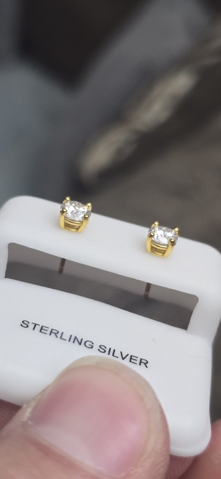925 Sterling Silver Round Diamond Stud Earrings Prong Set VVS D 0.85ctw