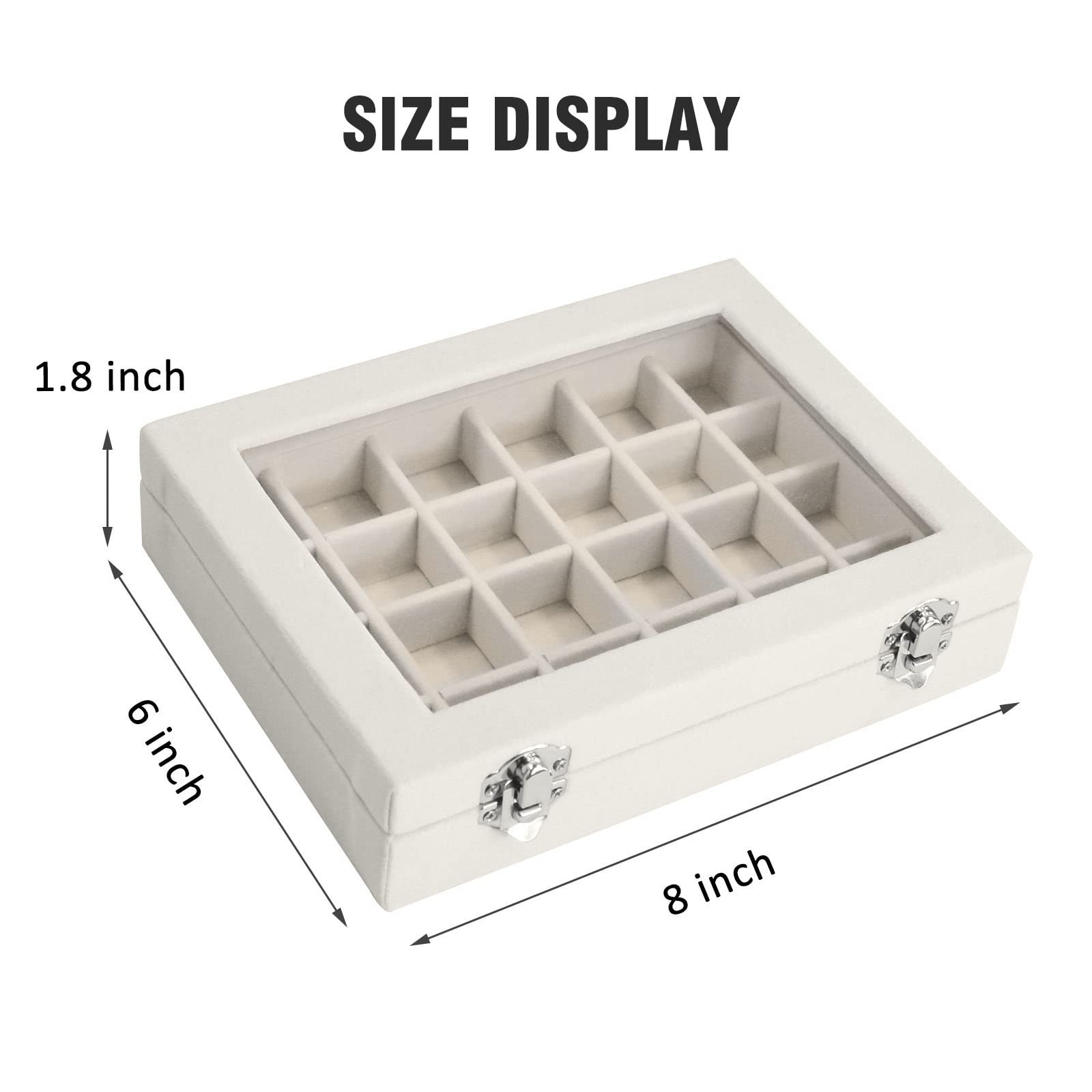 24 Grid Velvet Jewelry Ring Display Box Tray Holder Storage Case for Girls
