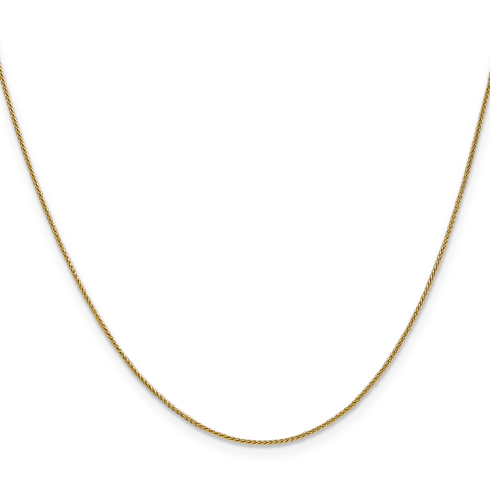 14K Yellow Gold 0.8-0.85mm Spiga (Wheat) Chain Necklace 14-30 Inch Mens Womens