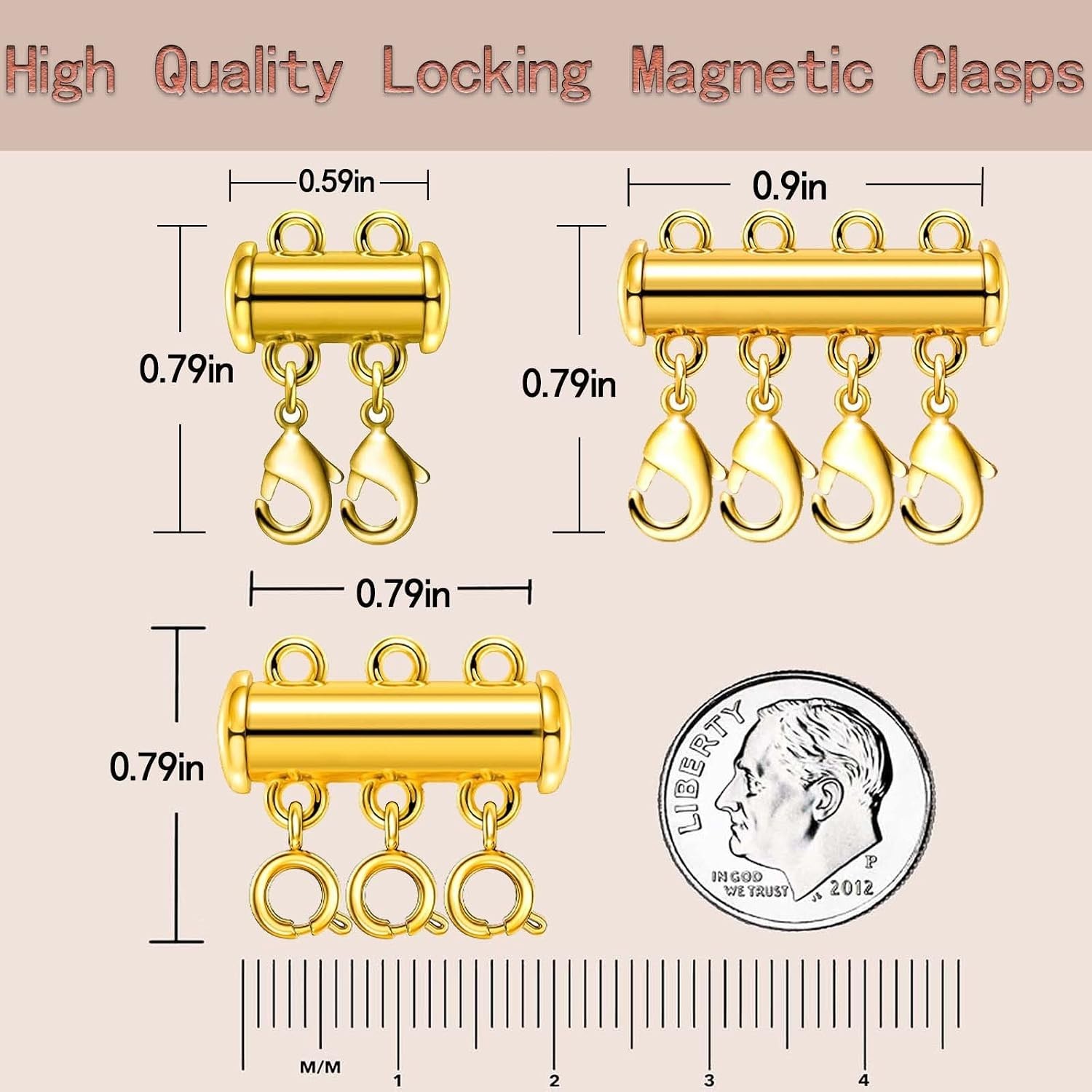 Durable Brass Magnetic Slide Lock Clasps – Perfect for Layered Jewelry Designs