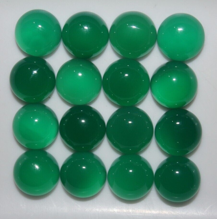 Green Onyx 3mm, 4mm, 5mm, 6mm, 7mm, 8mm, 10mm, 12mm, 14mm Round Loose Cabochons