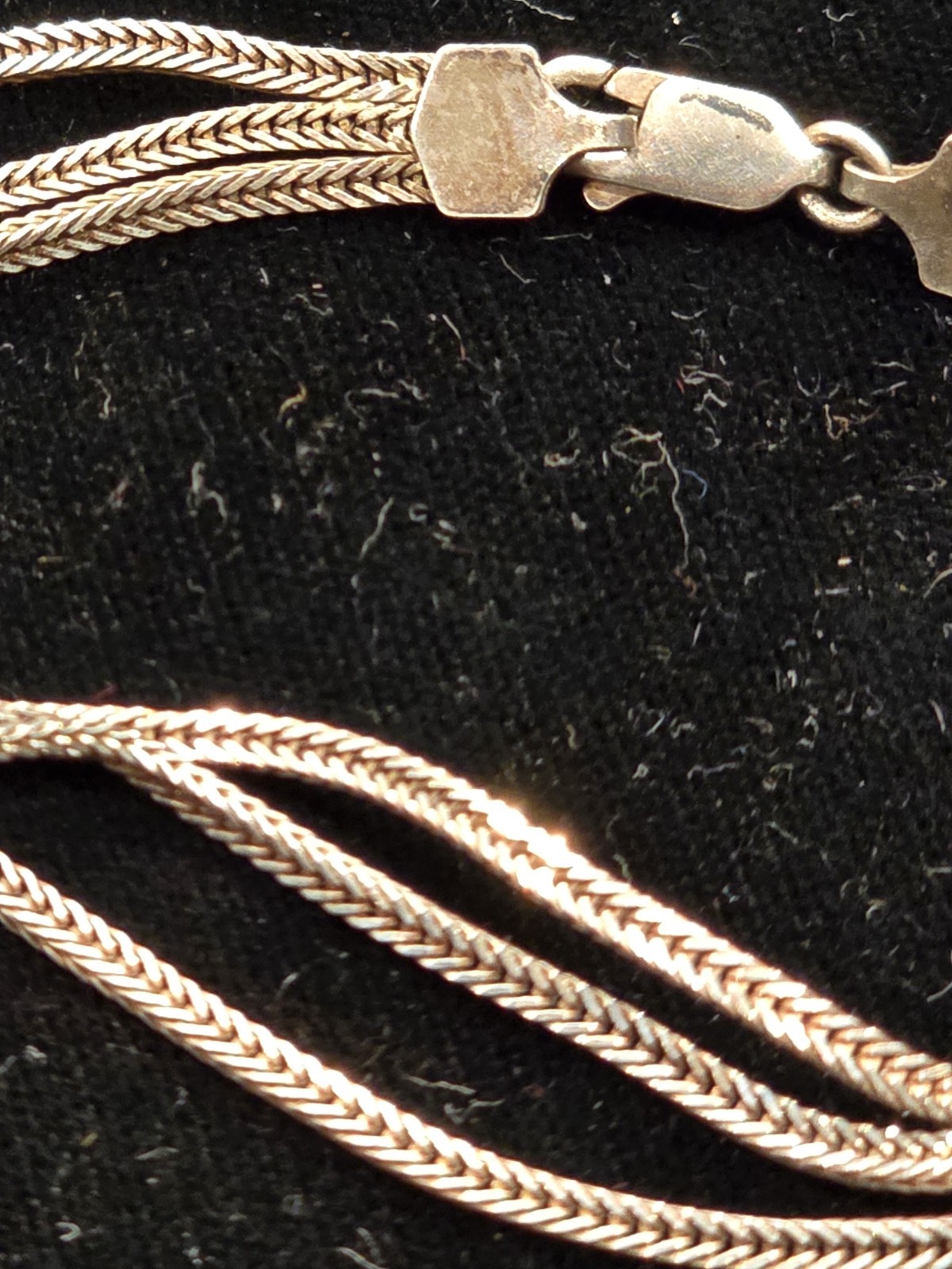 Sterling Silver Foxtail 3 Strand Bracelet 5.2g