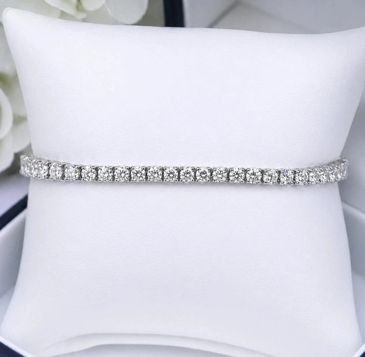7″ Inch Tennis Bracelet 14K White Gold Plated 6 CT 4MM Round Brilliant Cut VVS1