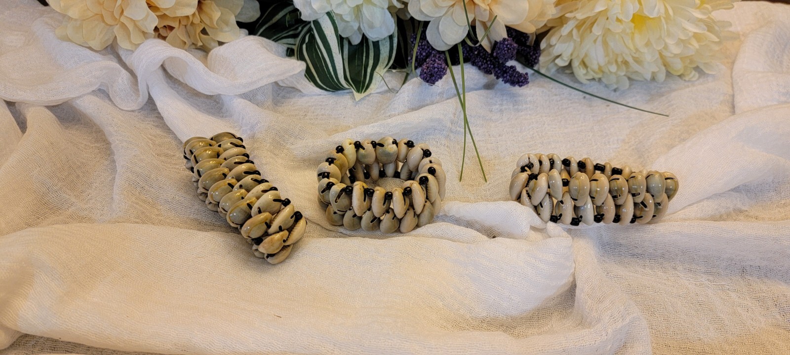 Double-Row Cowrie Shell Bracelet