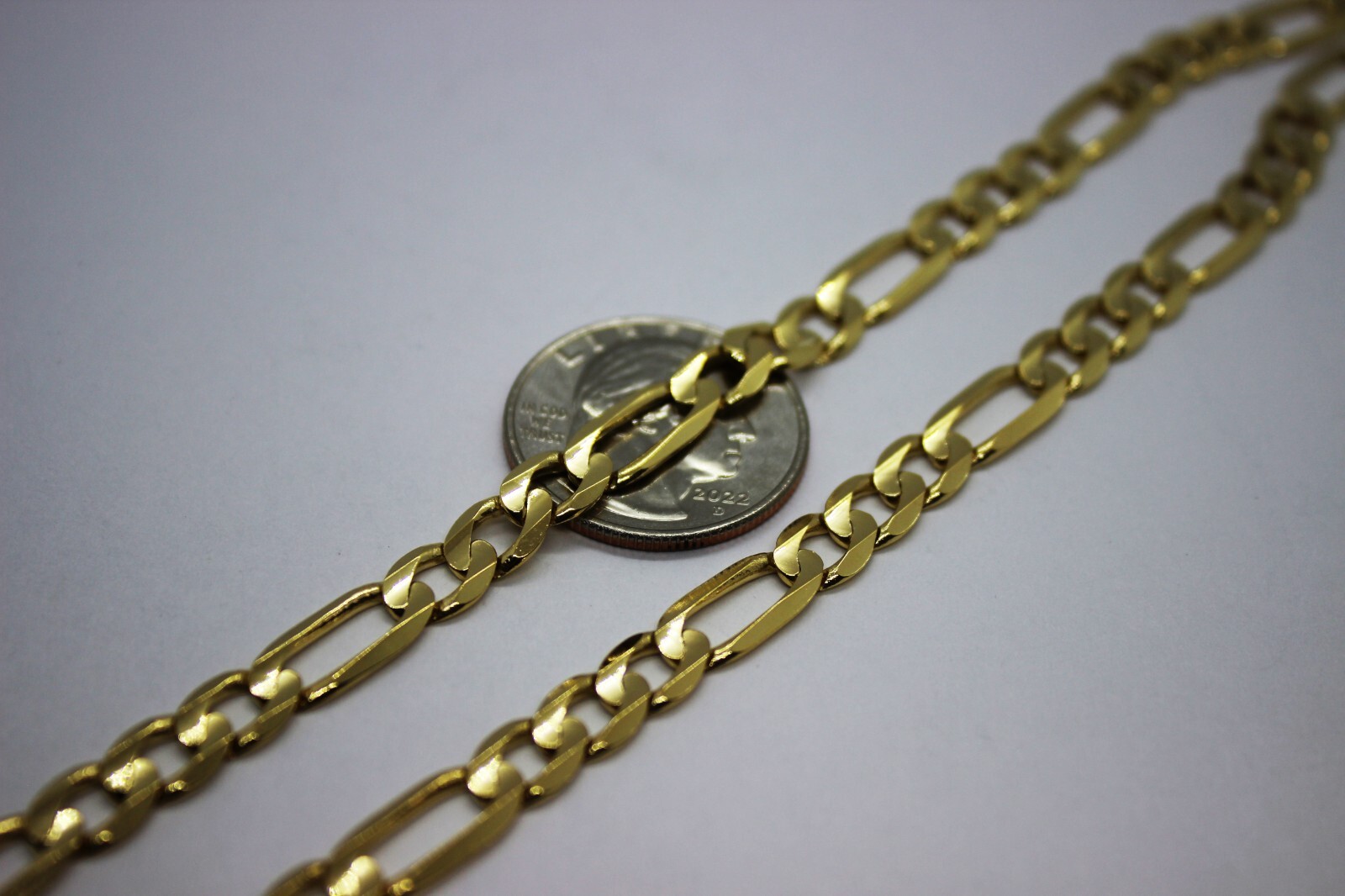 10k Solid Yellow Gold Figaro Necklace Chain Bracelet 3mm – 10.2mm 7″ – 30″