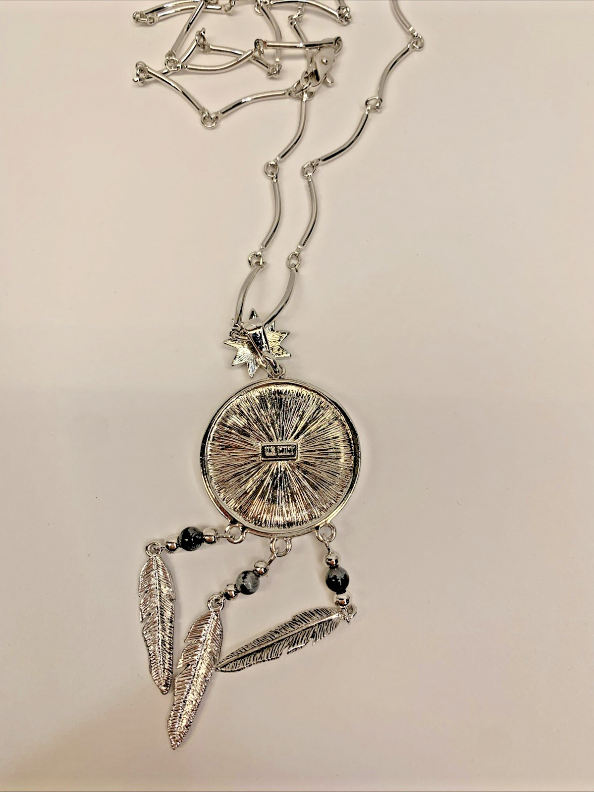 U.S Mint Sacagawea Golden Dollar Coin Silver Tone Pendant Necklace Vintage 2000
