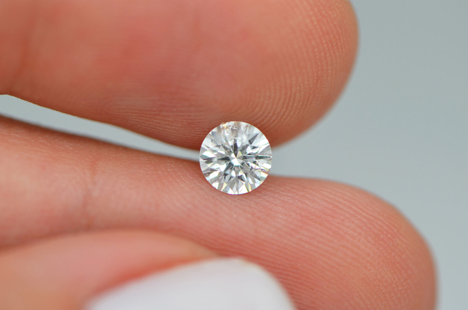 Round Shape Diamond White Certified Real Loose G/SI3 Enhanced 5.07 MM 0.50 Carat